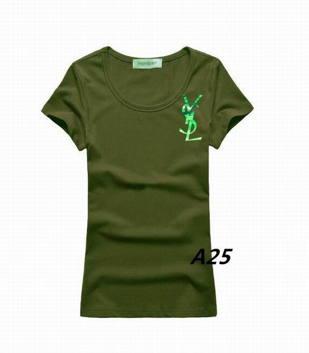 YSL short round collar T woman S-XL-090